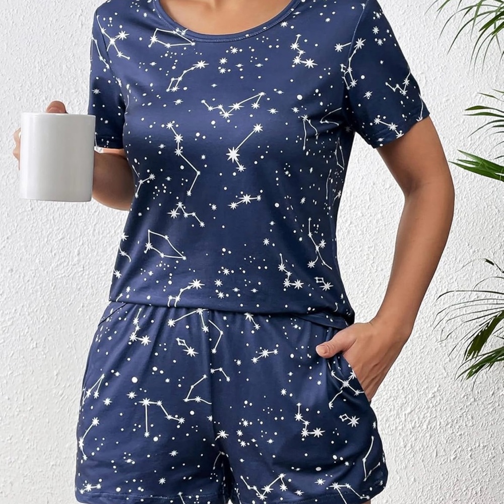 Navy Blue Starry Night Pajama Set